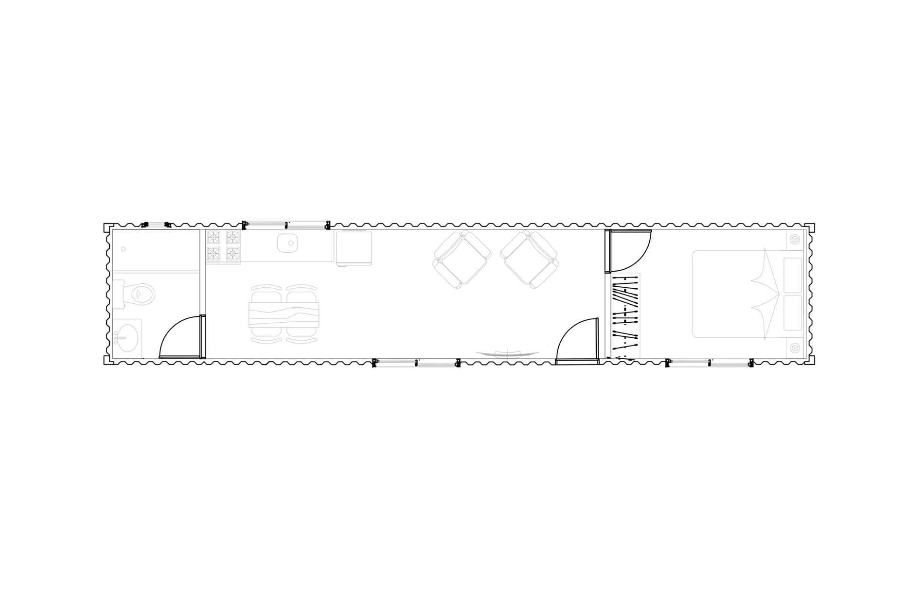 Contenedor 12m - Plano