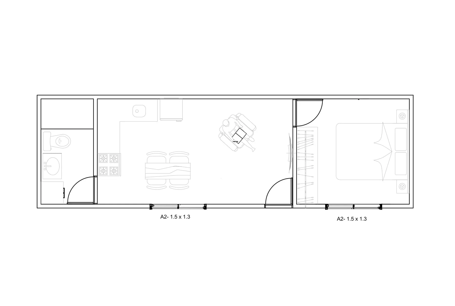 Módulo Isopanel 30m² - Plano